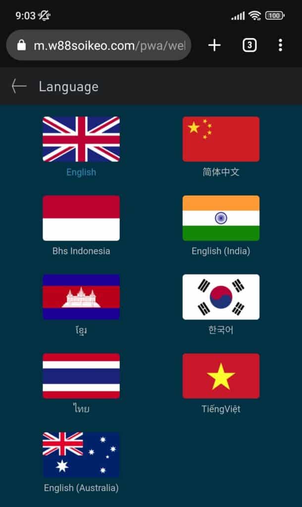 Chọn tiếng việt