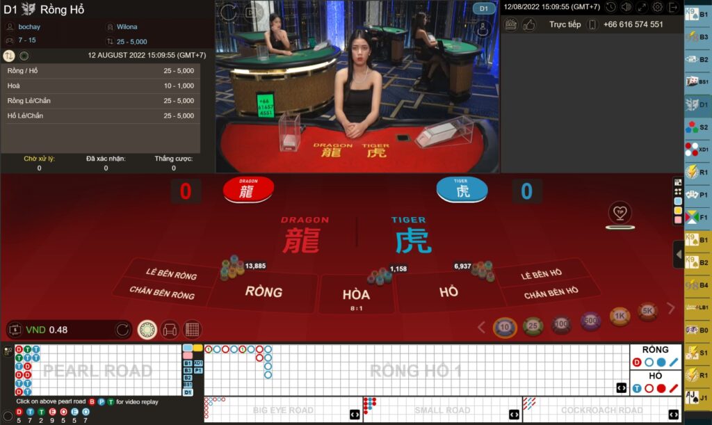 Giữa Rồng Hổ và W88 Baccarat