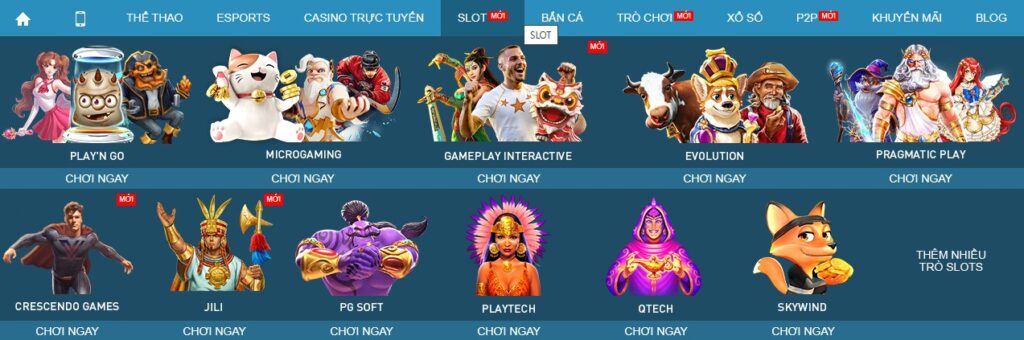 CÁC TRÒ CHƠI SLOT GAME tại w88