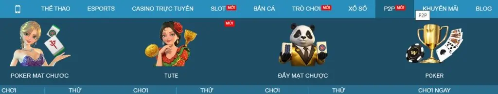 các trò chơi p2p