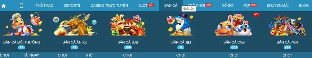 các trò bắn cá tại w88