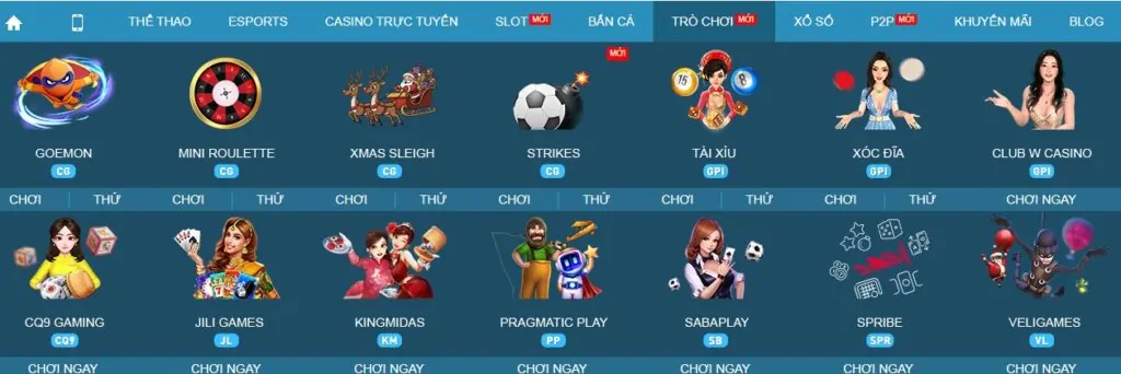 trò chơi tại w88